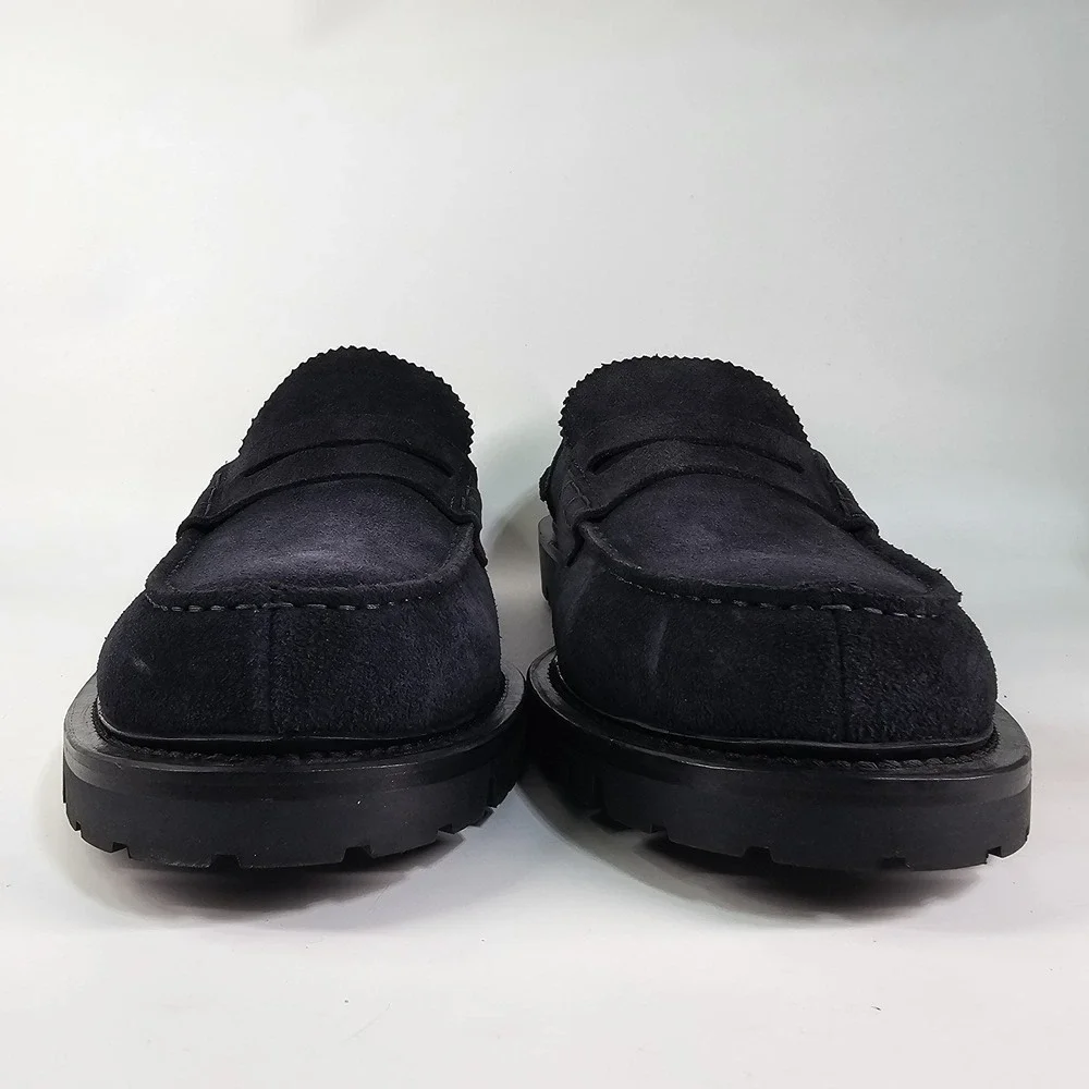 Scarosso Nick Wooster Chunky Loafers Men 13 46 Navy Suede Vibram Lug Soles Italy